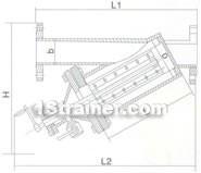 Hand-operated brush type strainer constructral diagram